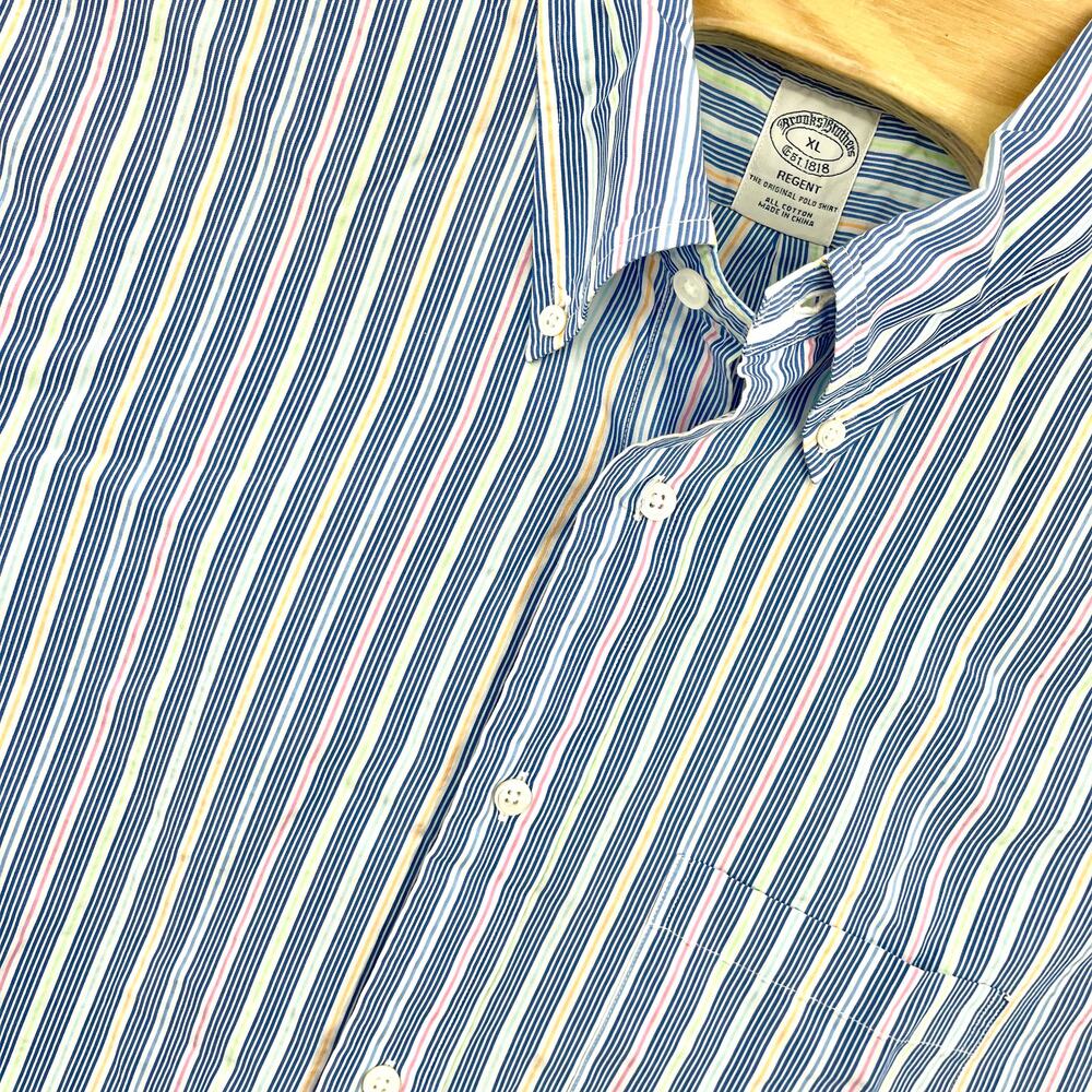 BROOKS BROTHERS Regent Mens XL Shirt Button-Down Multicolor Striped Colorblock